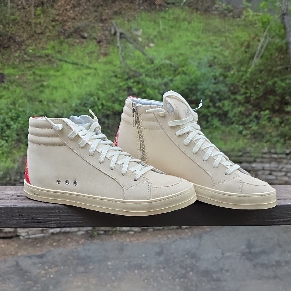 NEW P448 SKATE STYLE F22SKATE M HIGH TOP LEATHER SNEAKERS IN PAS SIZE 42 - Picture 2 of 10